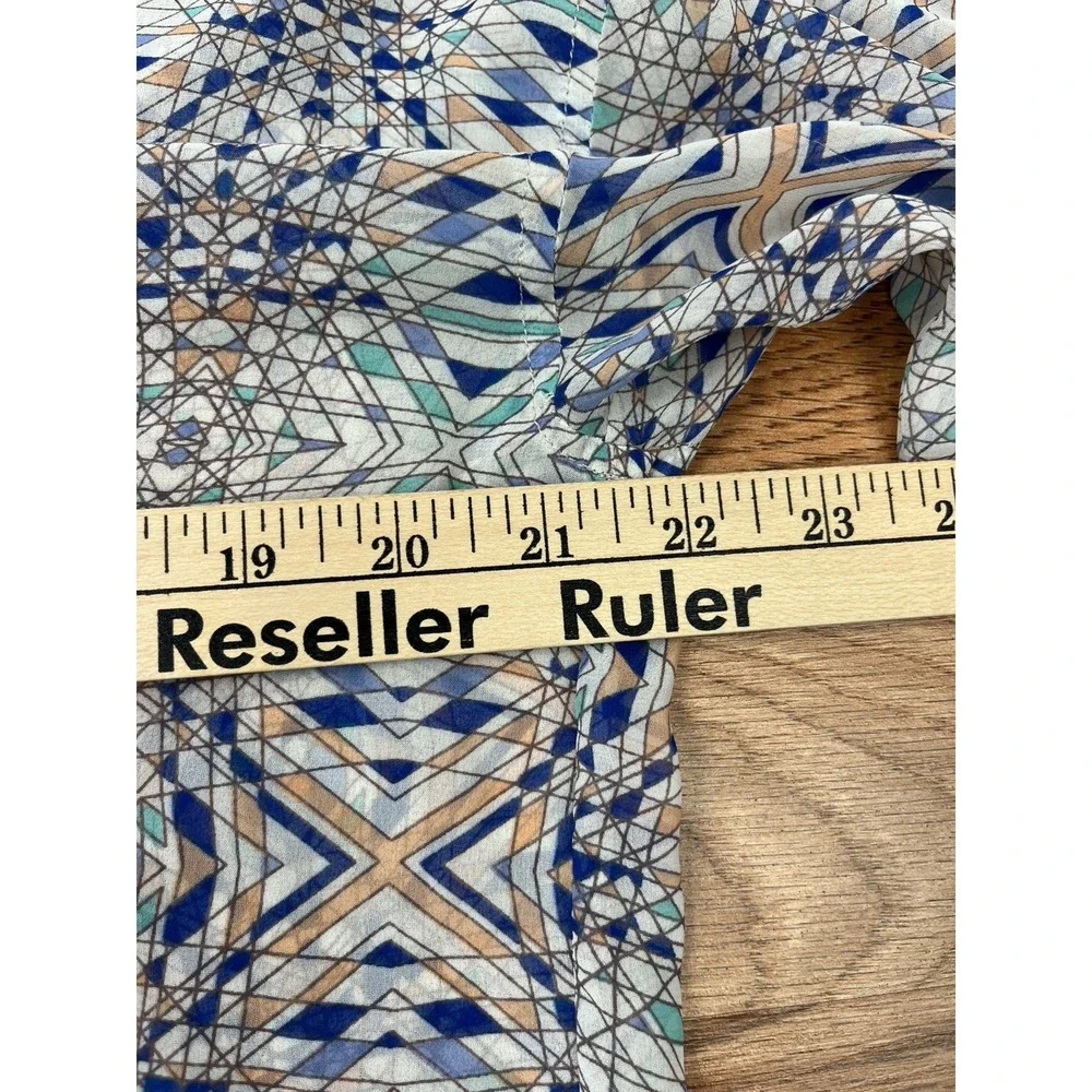 Free People Sheer Button Front Blouse Size‎ Small Roll Tab Sleeves